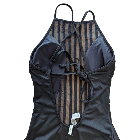 BCCG Maxazria Sheer Stripe Low Back One Piece Swimsuit - Picture 5 of 12